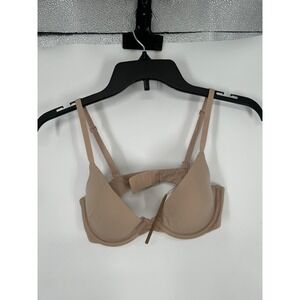 SKIMS Plunge T Shirt Bra Women's Size 34B Clay Underwire Seamless Padded